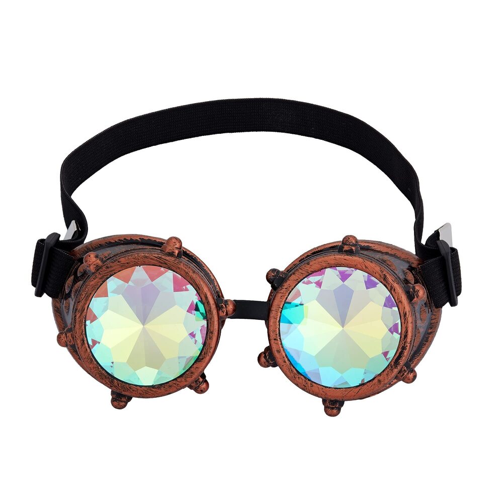 4053 Festivals Kaleidoscope Rave Glasses Rainbow Prism Goggles Funky